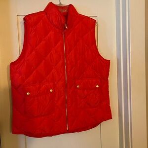 Bright Orange Puffer Vest w/ Gold Hardware